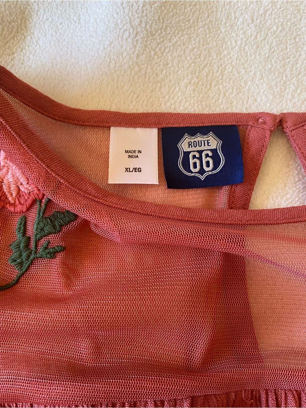 Route 66 Rust Red Embroidered Long Sleeve Midi Dress, XL, NEW WITH TAGS - Picture 3 of 4